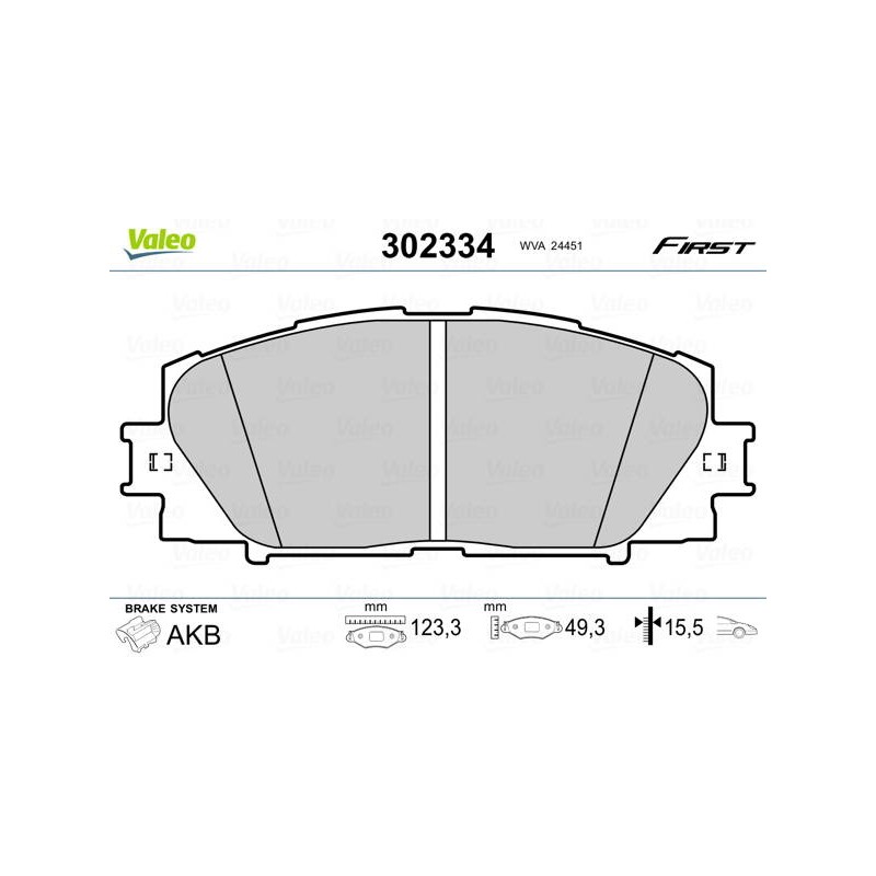 PLAQ FREIN FIRST TOYOTA PRIUS 03.20
