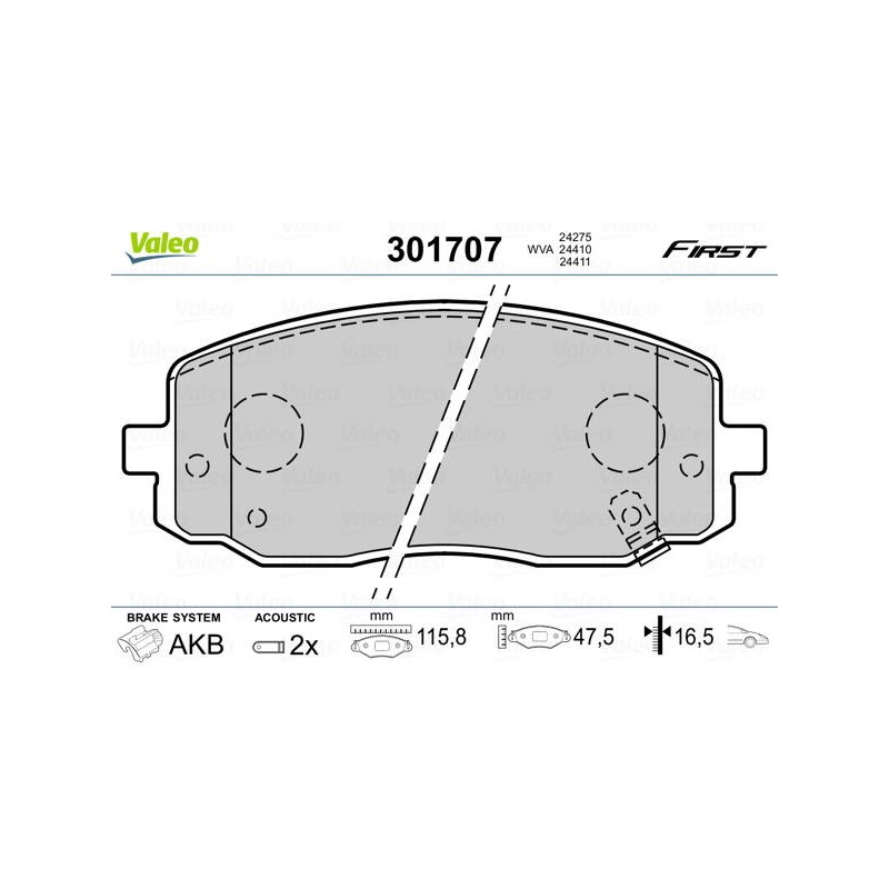 PLAQ FREIN FIRST HYUNDAI PICANTO (B