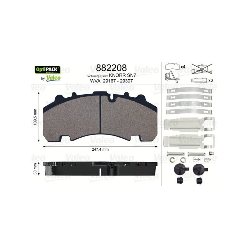 PLAQUETTES OPTIPACK BPW KNORR SN7