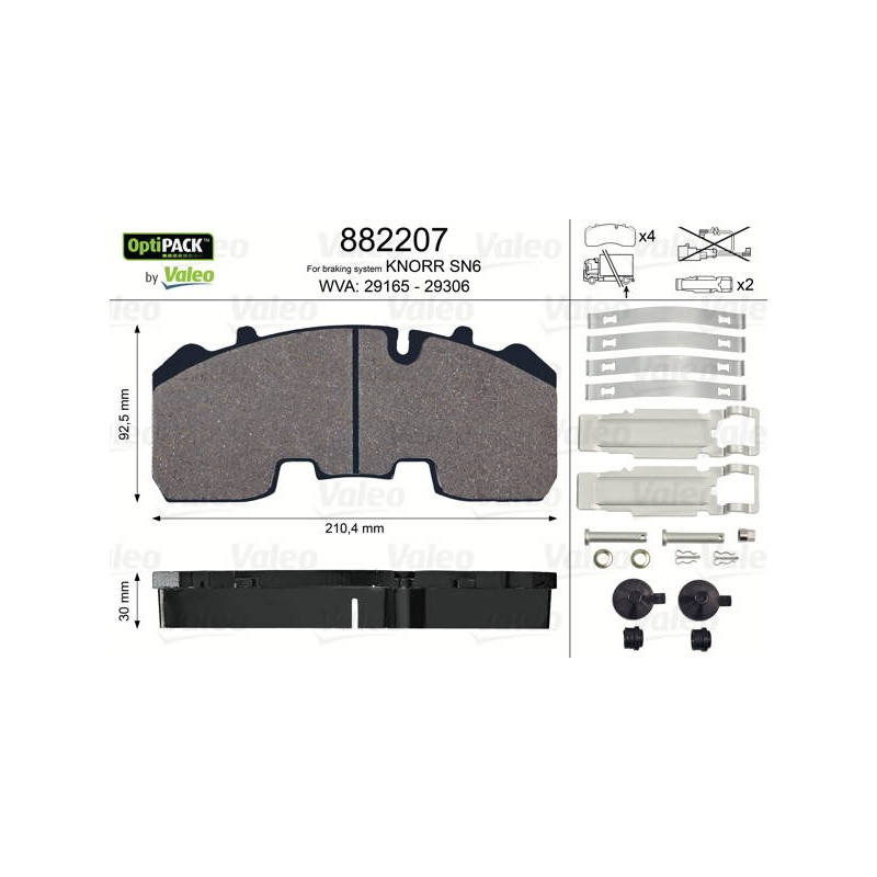 PLAQUETTES OPTIPACK BPW KNORR SN6