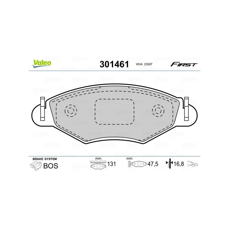 PLAQ FREIN FIRST PEUGEOT 206+