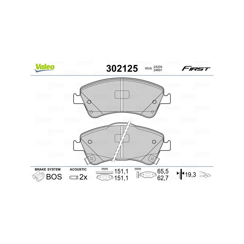 PLAQ FREIN FIRST TOYOTA AVENSIS FR