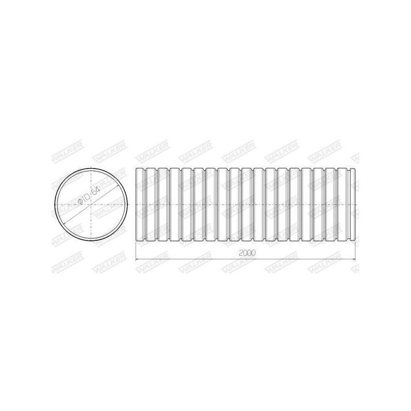 TUBE DROIT 2M X 64MM
