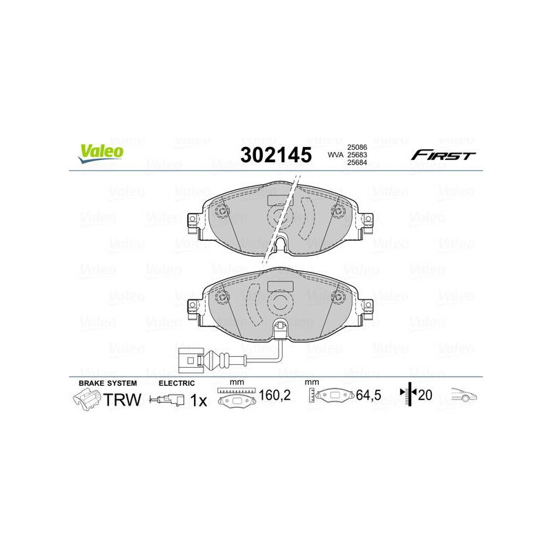 PLAQ FREIN FIRST AUDI A3 08.12 FR