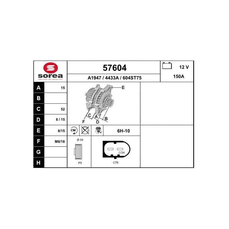 ALTERNATEUR VL / MERCEDES A180 1.8
