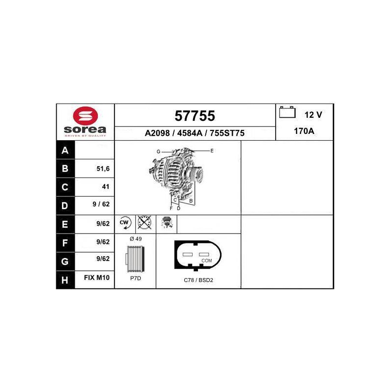 ALTERNATEUR VL / BMW - 116I 1.6 ESS
