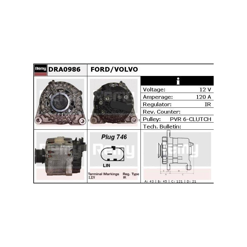 ALTERNATEUR - REMY REMANUFACTURED -