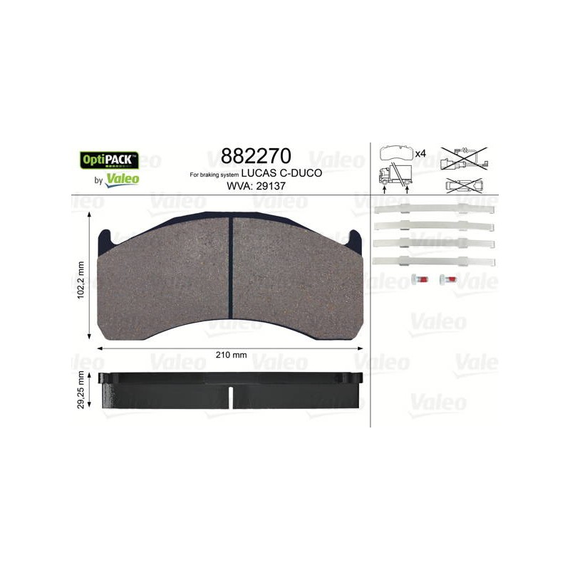 PLAQUETTES OPTIPACK VOLVO FL6