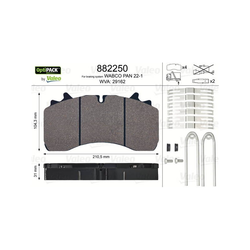 PLAQUETTES OPTIPACK SAF - WABCO PAN