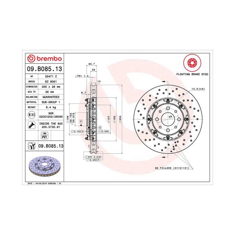 DISQUE PREMIUM FLOTTANT
