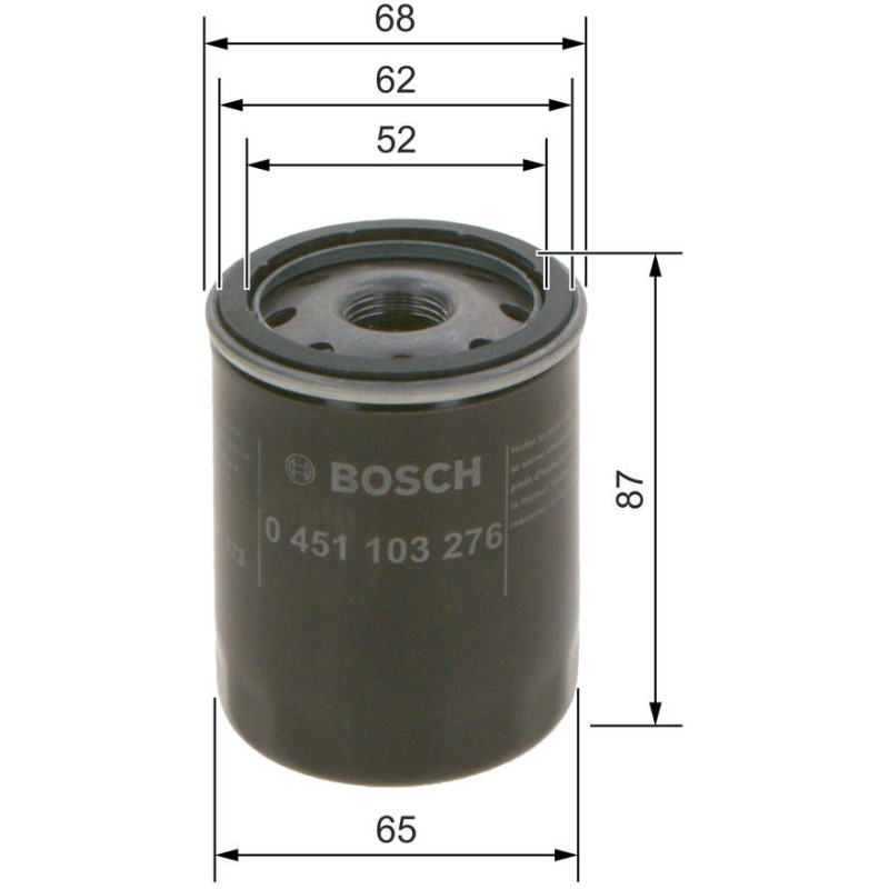 P3276 FILTRE HUILE TOYOTA
