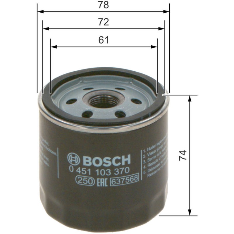 P3370 FILTRE HUILE OPEL