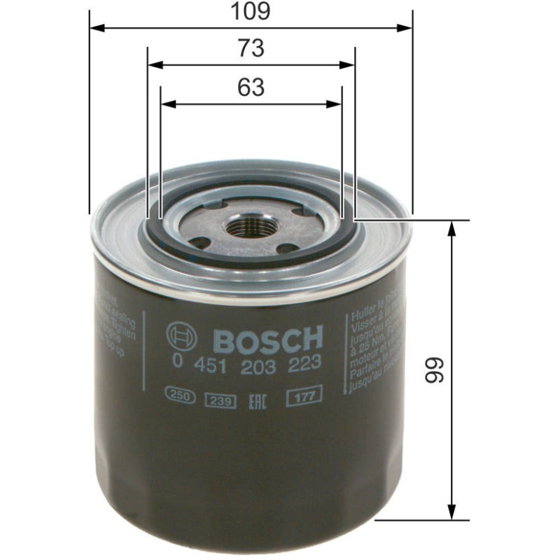 P3223 FILTRE HUILE VW