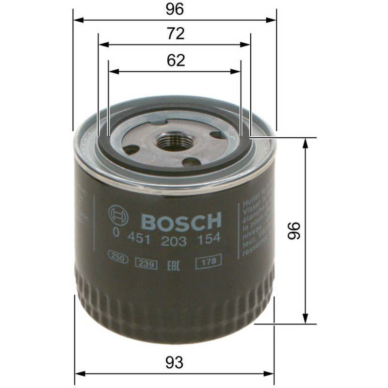 P3154 FILTRE HUILE PSA RENAULT