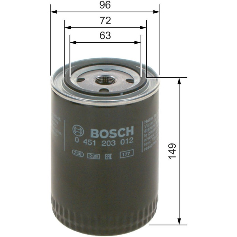 P3012 FILTRE HUILE VW