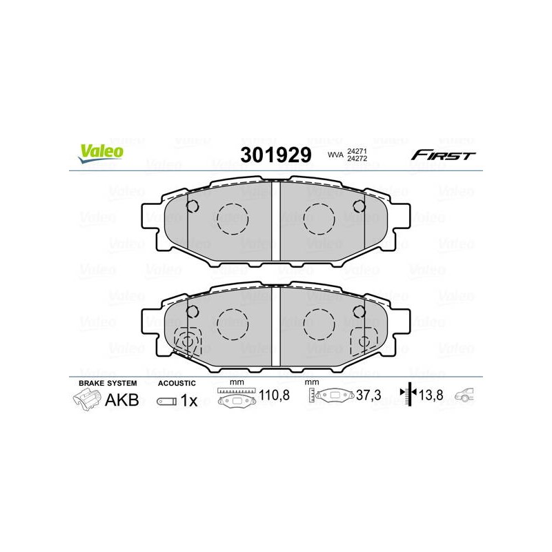 PLAQ FREIN FIRST SUBARU IMPREZA (GE