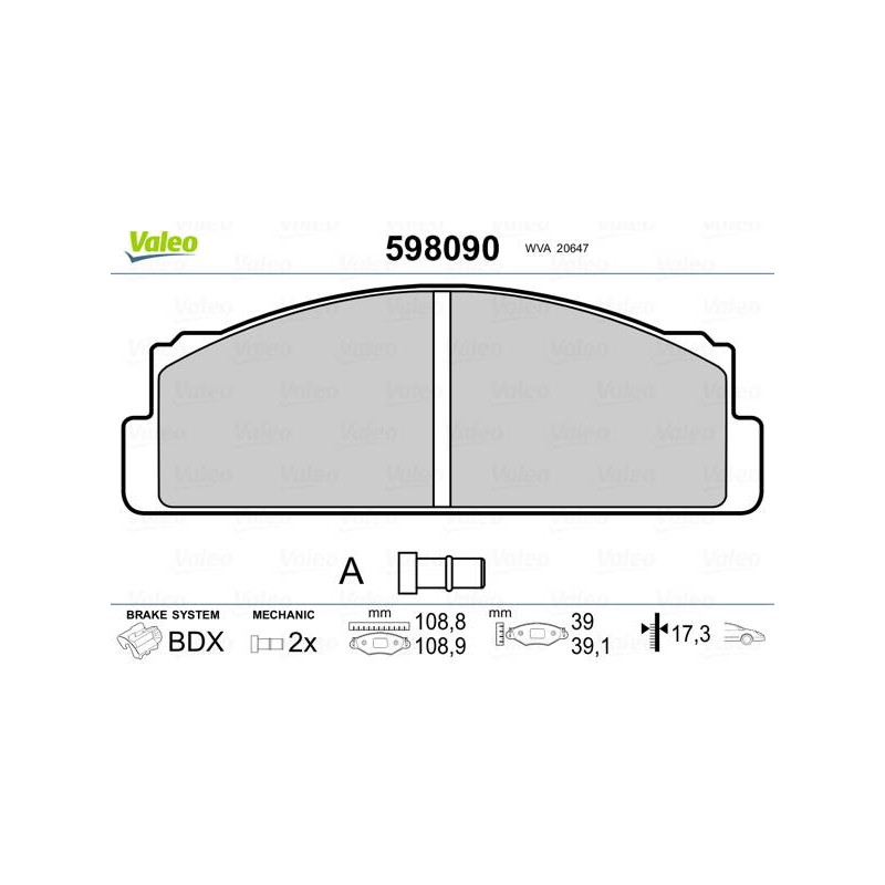 PLAQ FREIN FIAT PANDA. RITMO. SPIDE