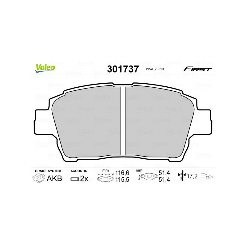PLAQ FREIN FIRST TOYOTA YARIS